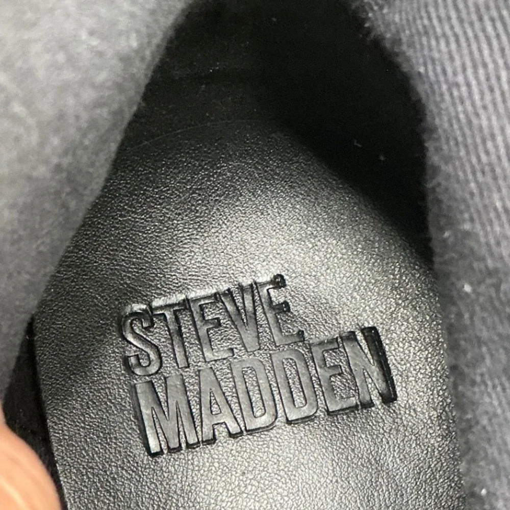 Steve Madden Mens Black Leather Harness Ankle Boots Buckle Zip Biker Style